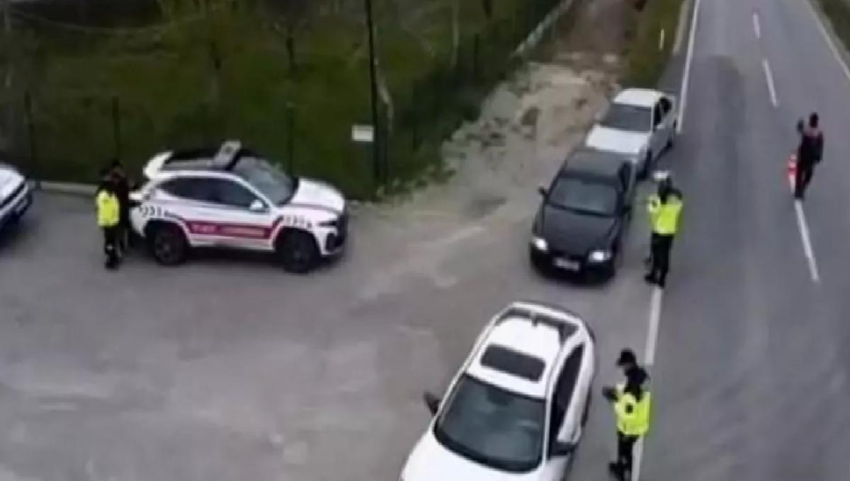 Akhisar’da Dronlu Trafik Denetimi