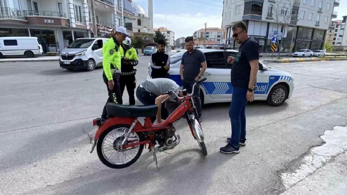 Aksaray’da Kasksız Motosiklet Ceza!