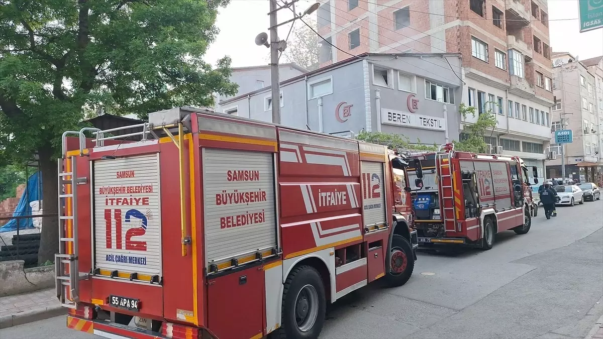 Bafra’da Tekstil Atölyesinde Yangın