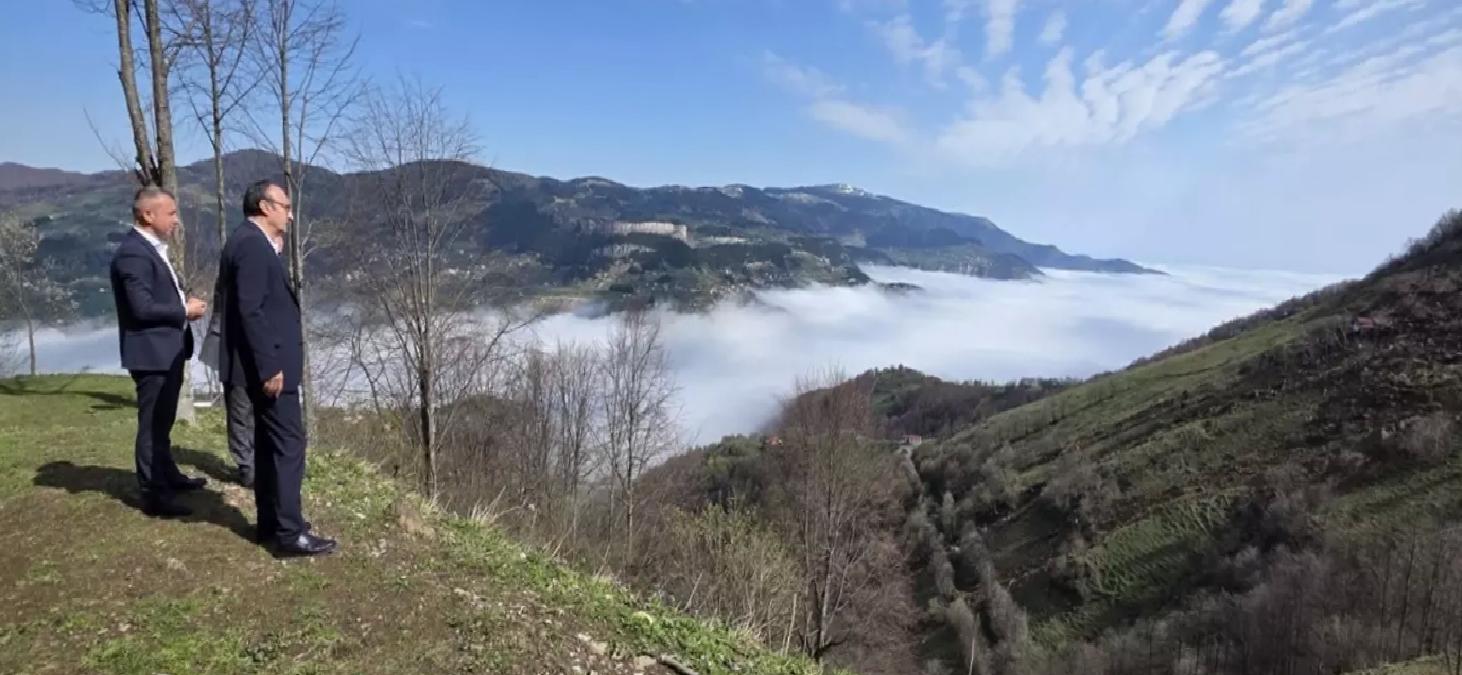 Başkan Çelenk Heyelan Bölgesini Ziyaret Etti