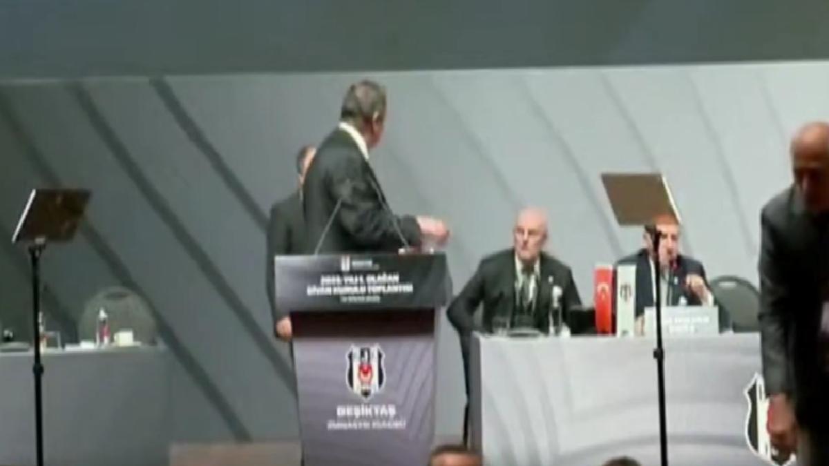 Beşiktaş Divan Kurulu toplantısında kavganın başladığı an