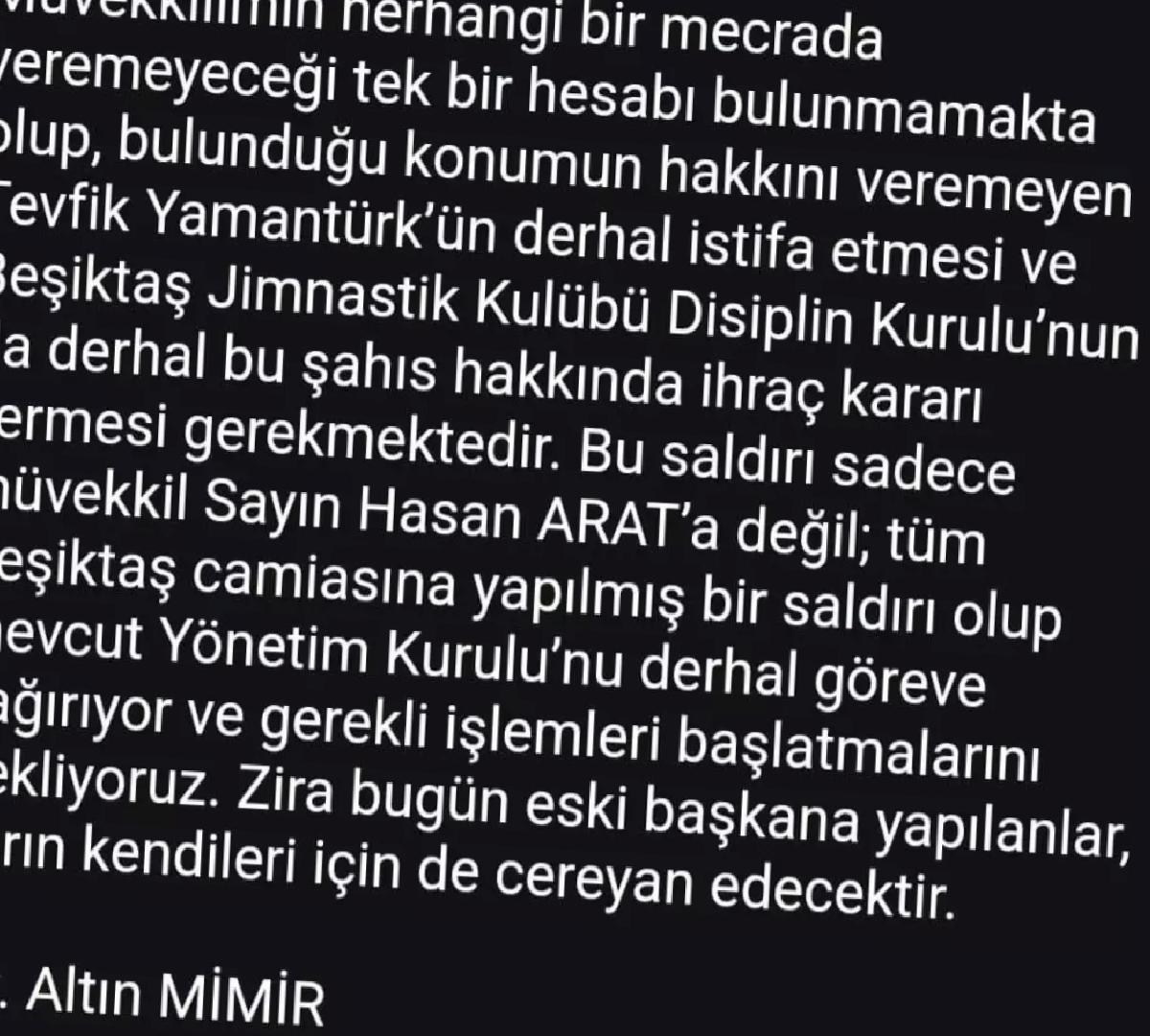 Beşiktaş’ta Divan Kurulu Gerilimi