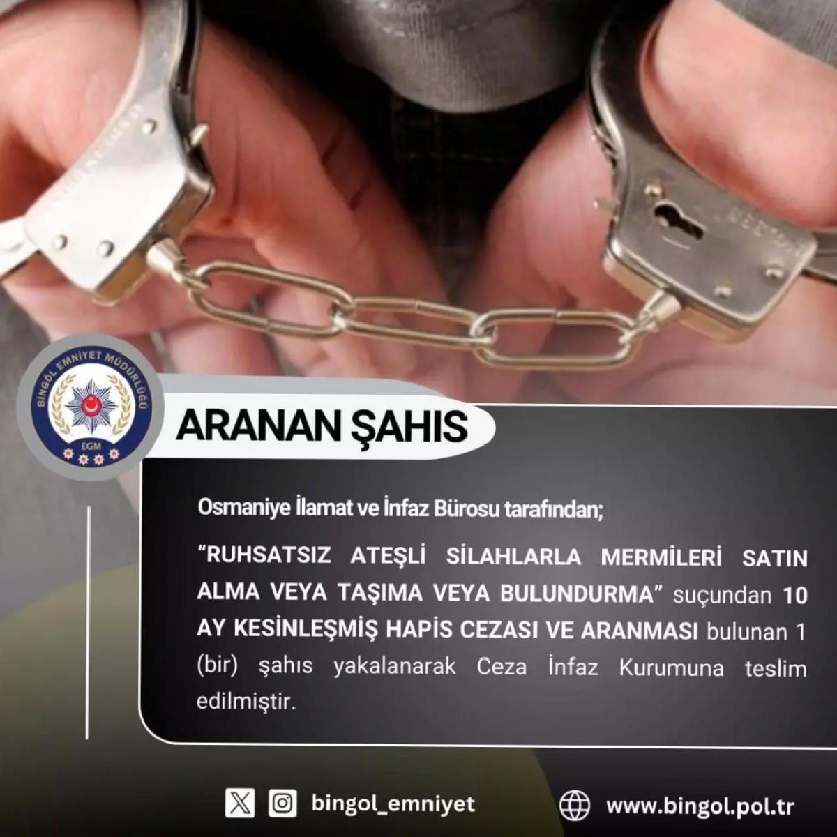 Bingöl’de 7 Aranan Şüpheli Yakalandı
