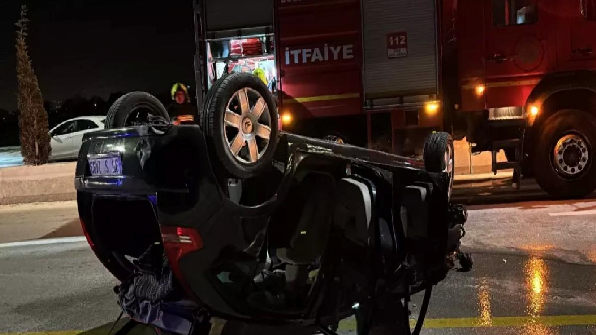Bolu’da Otomobil Takla Attı, Yangın Çıkardı