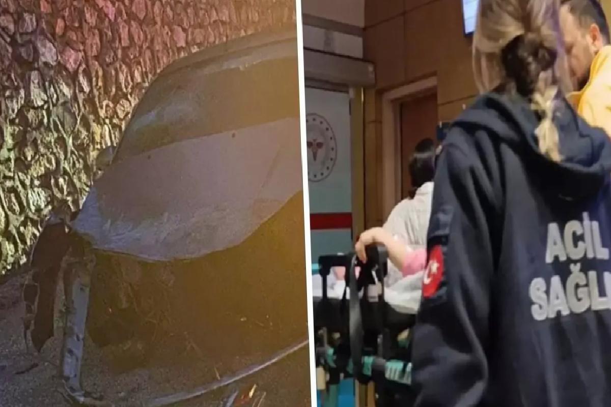 Bursa’da otomobil istinat duvarına çarptı! 3 kişi yaralandı