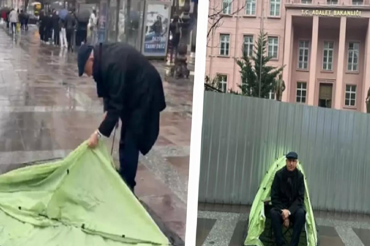 CHP’li Mahmut Tanal, Adalet Bakanlığı önüne çadır kurdu