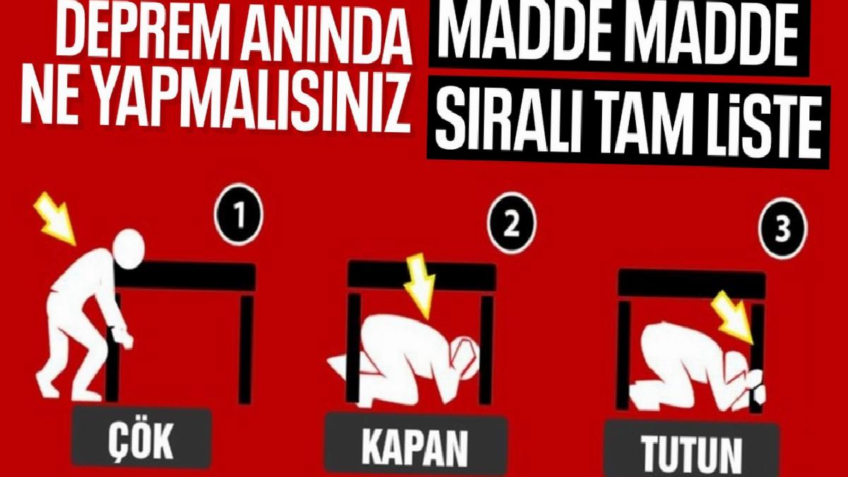 Deprem anında yapılması gerekenler