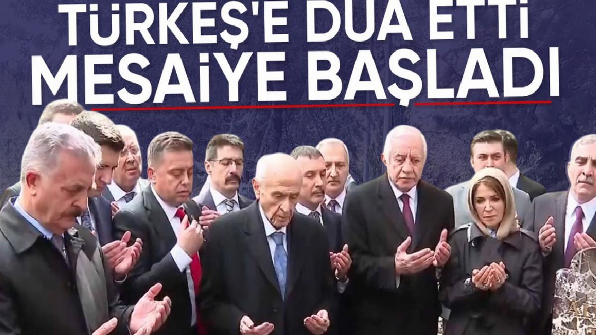 Devlet Bahçeli mesaisine Alparslan Türkeş’in kabrinde dua ederek başladı