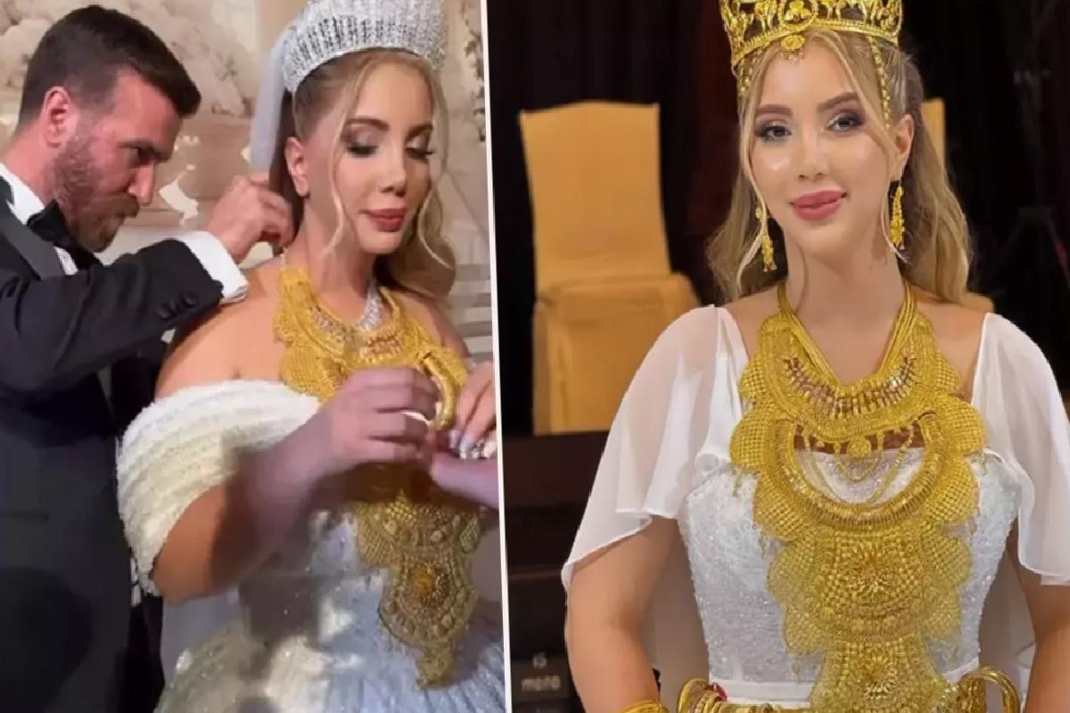 Dünyaevine giren Aleyna Dalveren’e düğünde altın yağdı