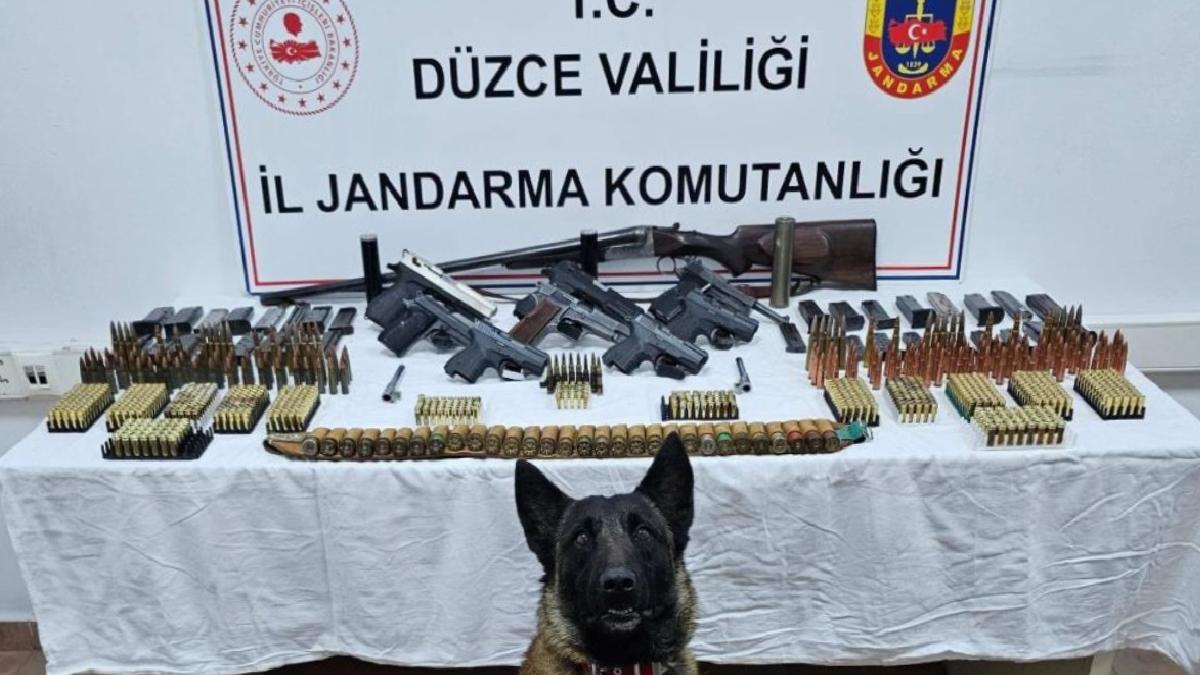 Düzce’de çok sayıda silah ve mühimmat ele geçirildi