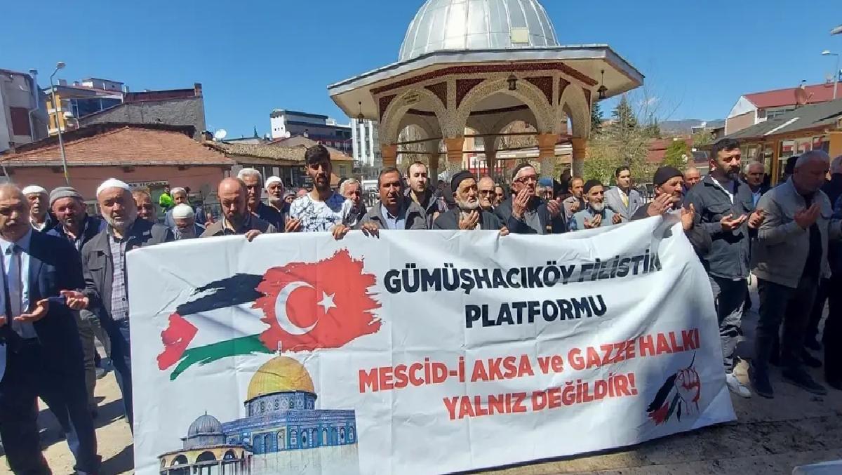 Gümüşhacıköy’de Filistinliler için gıyabi cenaze