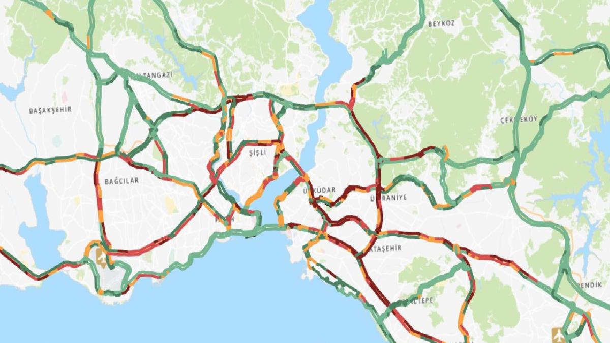 İstanbul trafiğinde yağmur yoğunluğu