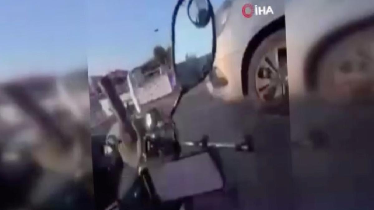 İstanbul’da motosikletli sürücünün ölümden döndüğü anlar kamerada
