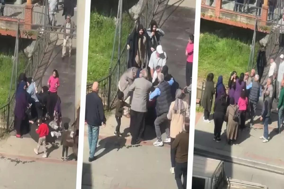 Kadınların kavgasını erkekler güçlükle ayırdı