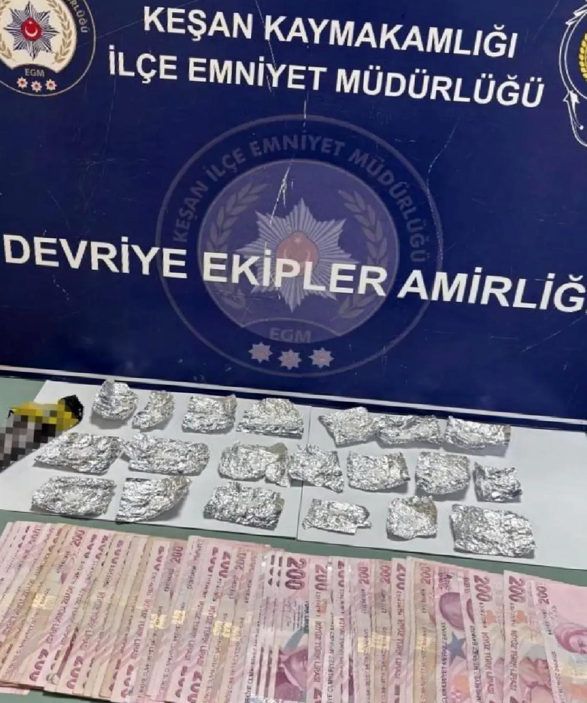 Keşan’da Uyuşturucu ve 10.400 TL Ele Geçirildi