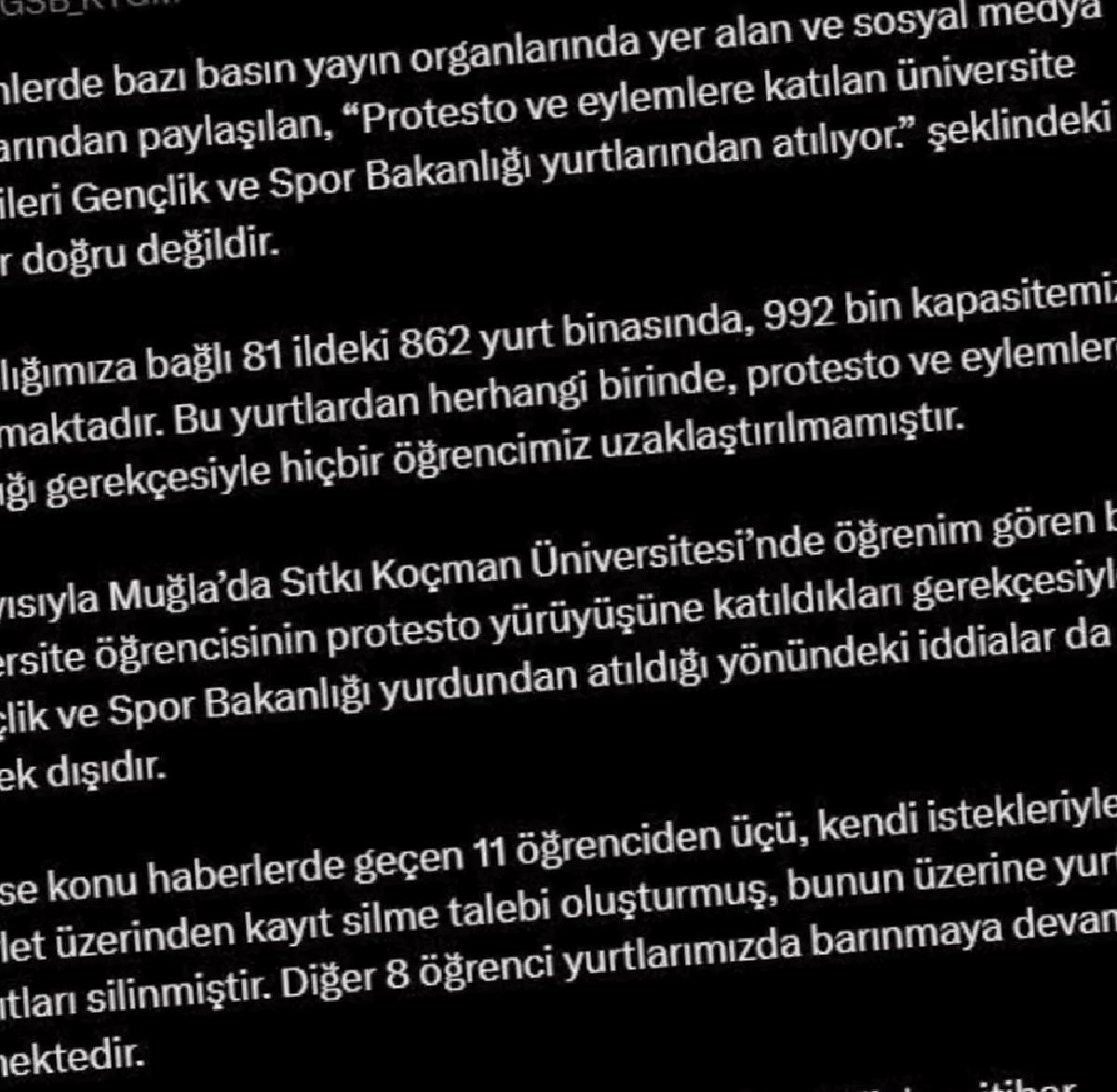 KYK’dan Yurtlardan Atılma İddialarına Yalanlama