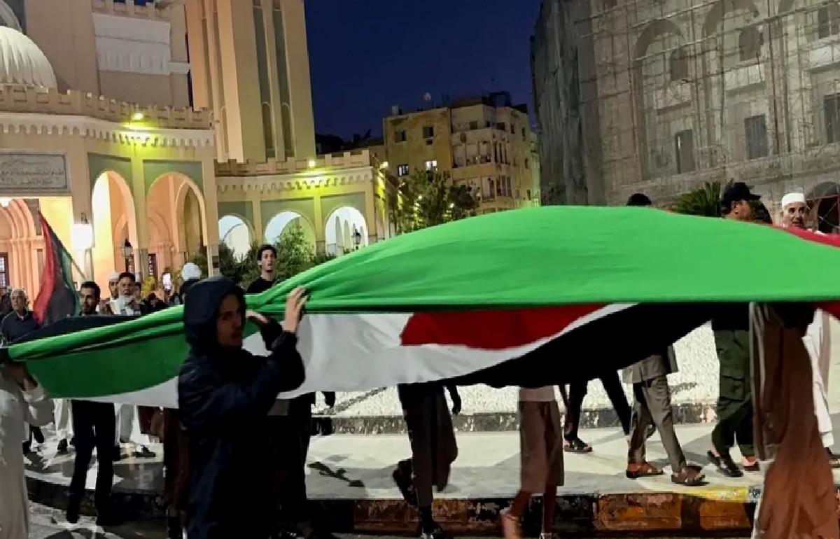 Libya’nın başkenti Trablus’ta Gazze’ye destek gösterisi düzenlendi