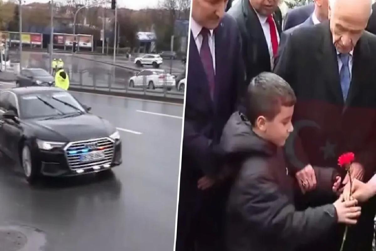 Mezarlığa çakarlı araçla geldi! Bahçeli’nin yanına çağırdığı çocuk bakın kim çıktı
