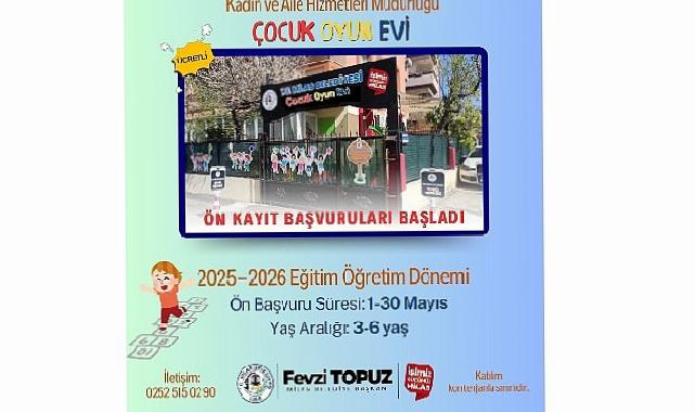 Milas Belediyesi Çocuk Oyun Evi’ne Ön Kayıt Başvuruları Mayıs Ayı’nda Başlayacak