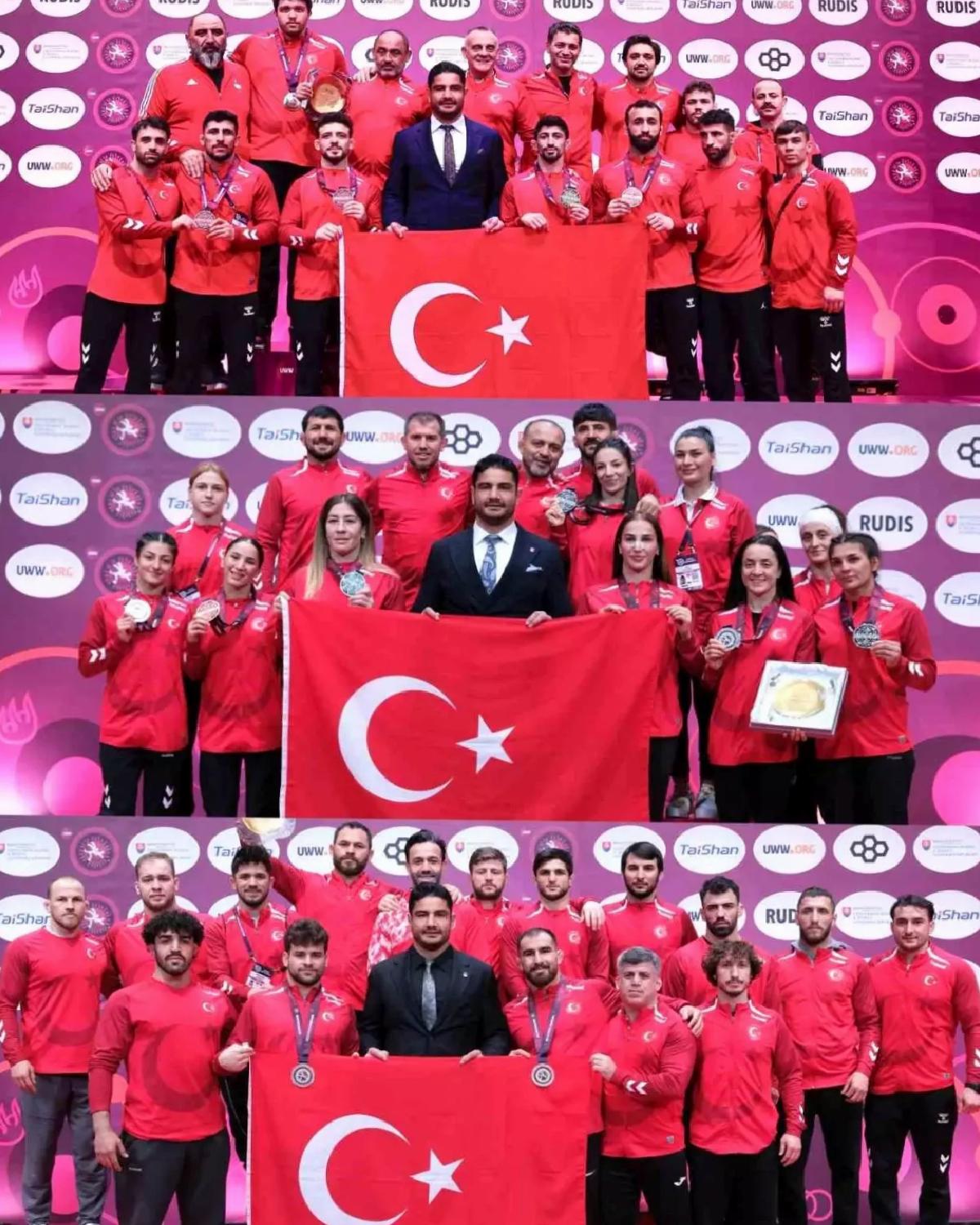 Milli Güreşçiler Avrupa Şampiyonası’nda 14 Madalya Kazandı