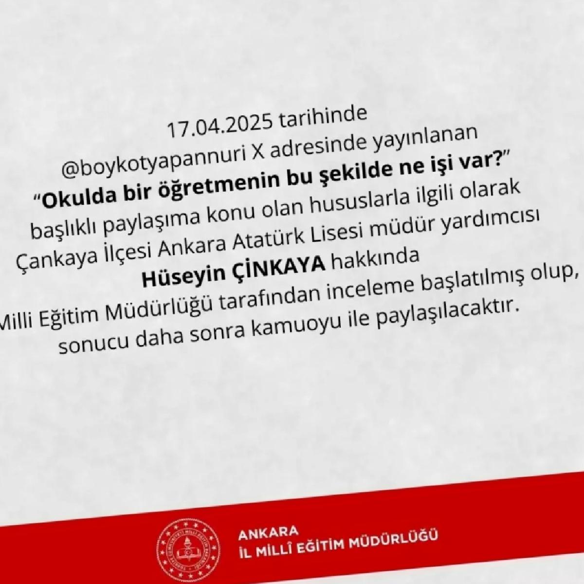 Öğretmen Görüntüleri Üzerine İnceleme Başlatıldı