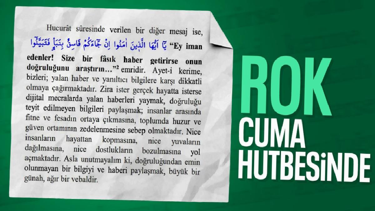 Rasim Ozan Kütahyalı’nın haberi cuma hutbesine konu oldu