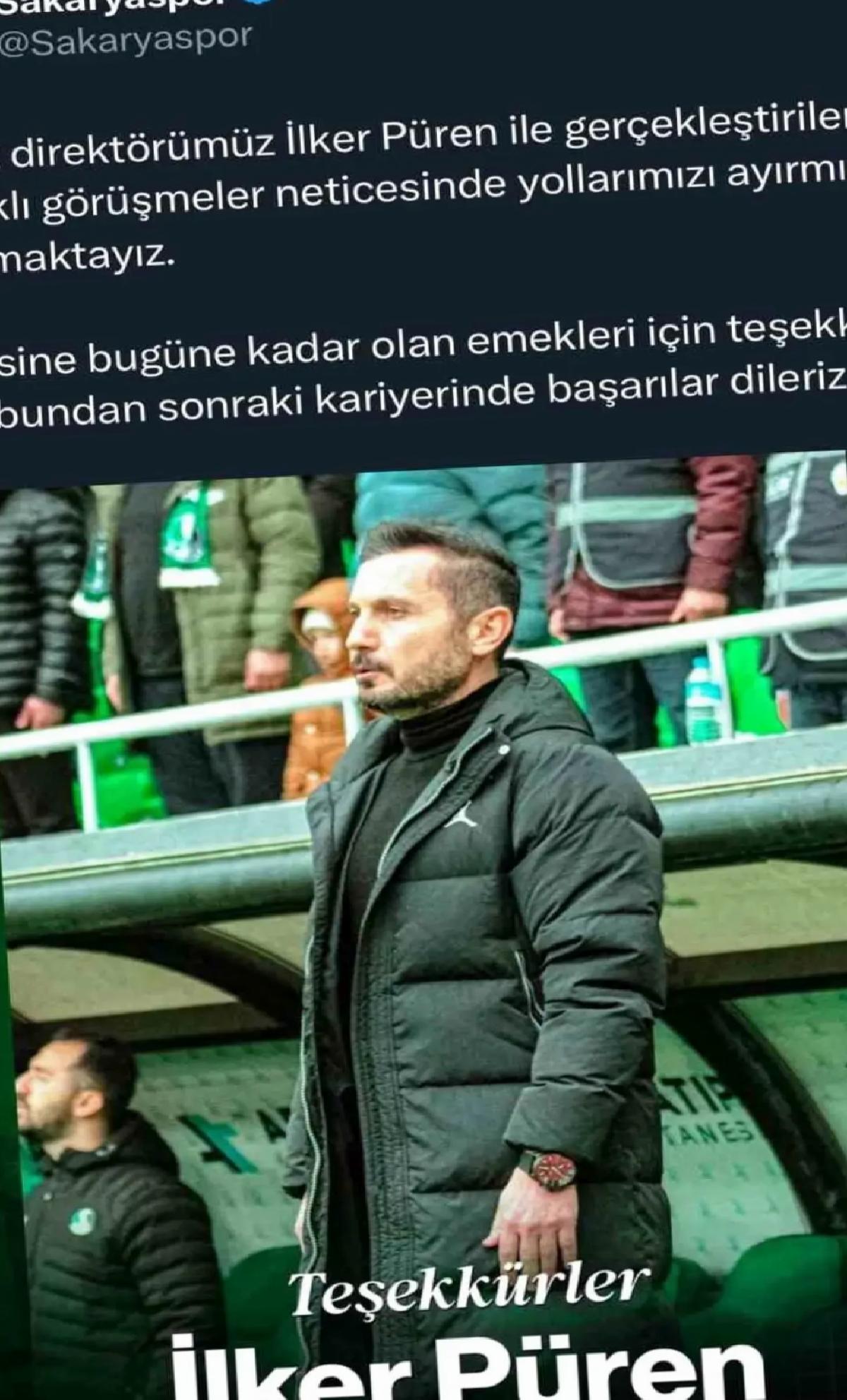 Sakaryaspor, Teknik Direktör Püren ile Ayrıldı