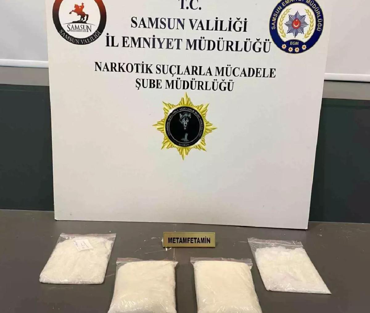 Samsun’da Kamyonette Metamfetamin Ele Geçirildi