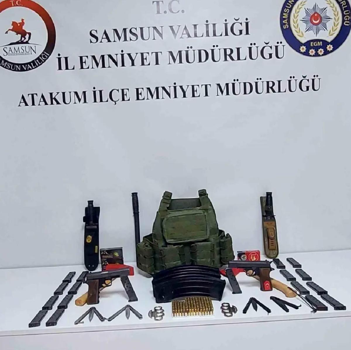 Samsun’da Tehdit ve Silah Ele Geçirildi