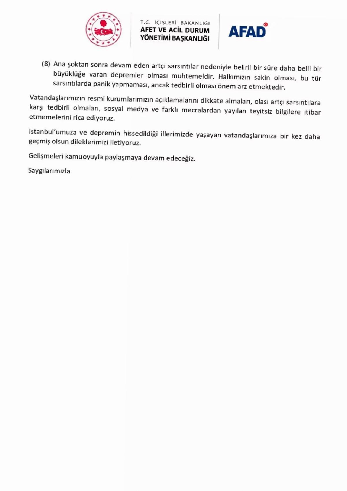 Silivri’de 6.2 Büyüklüğünde Deprem