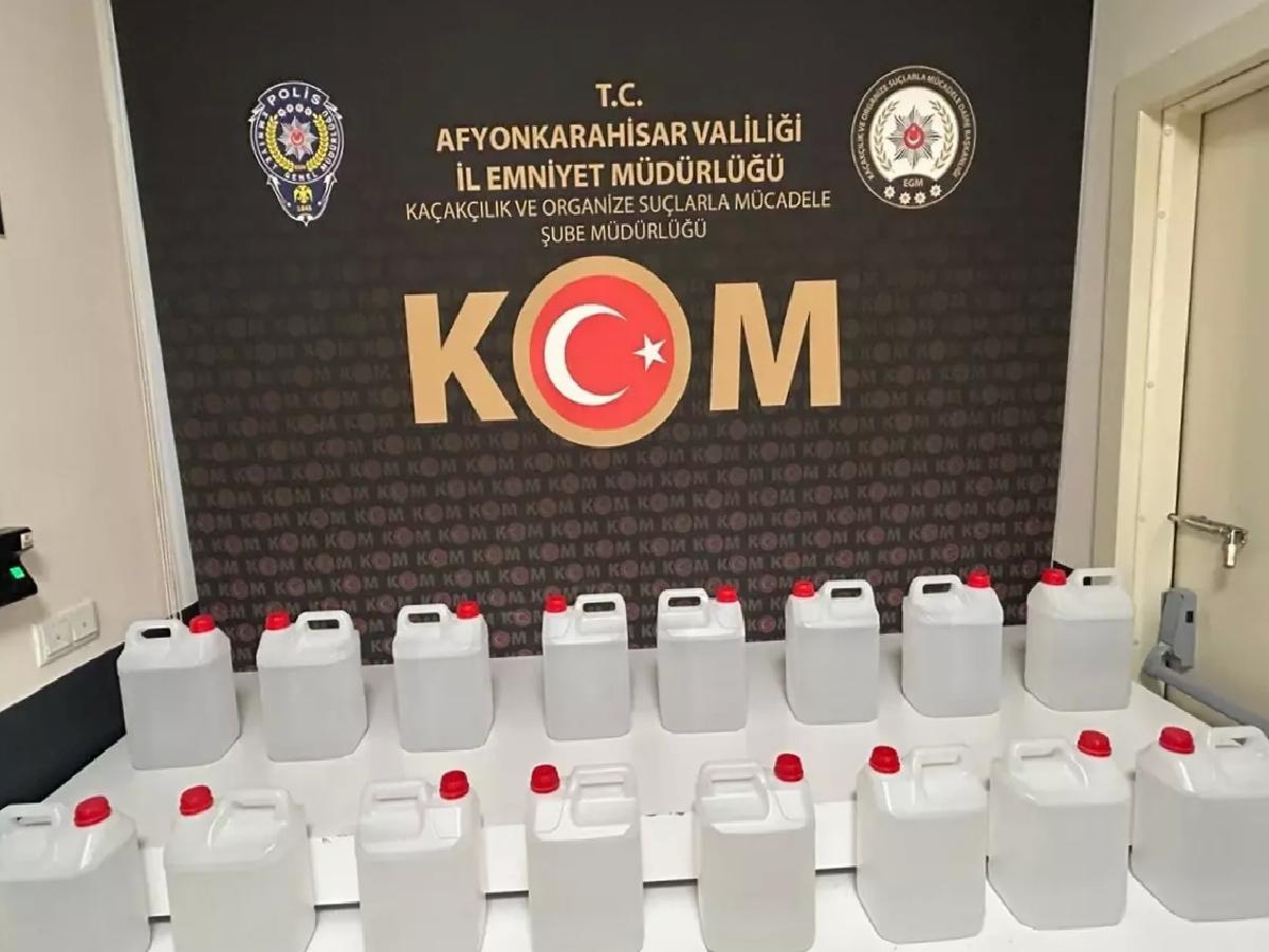 Sinanpaşa’da 80 Litre Etil Alkol Ele Geçirildi