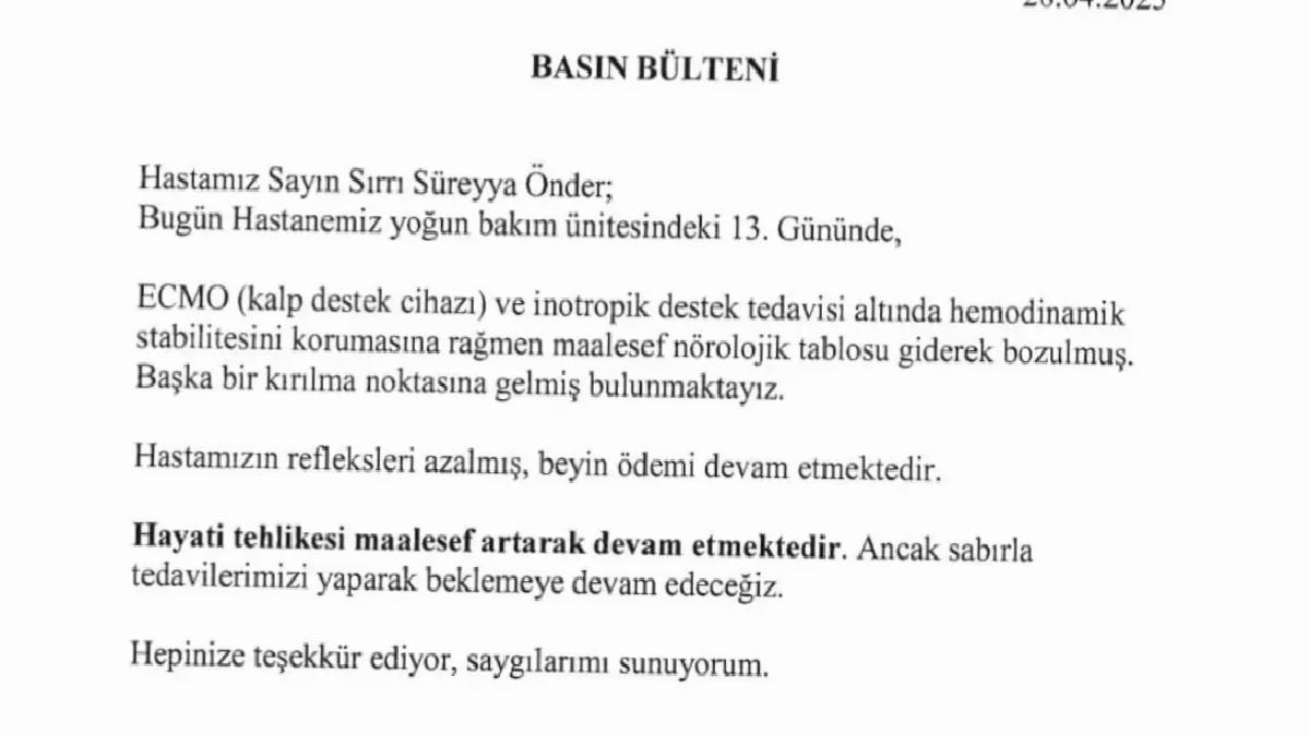 Sırrı Süreyya Önder’in Sağlık Durumu Kötüleşiyor
