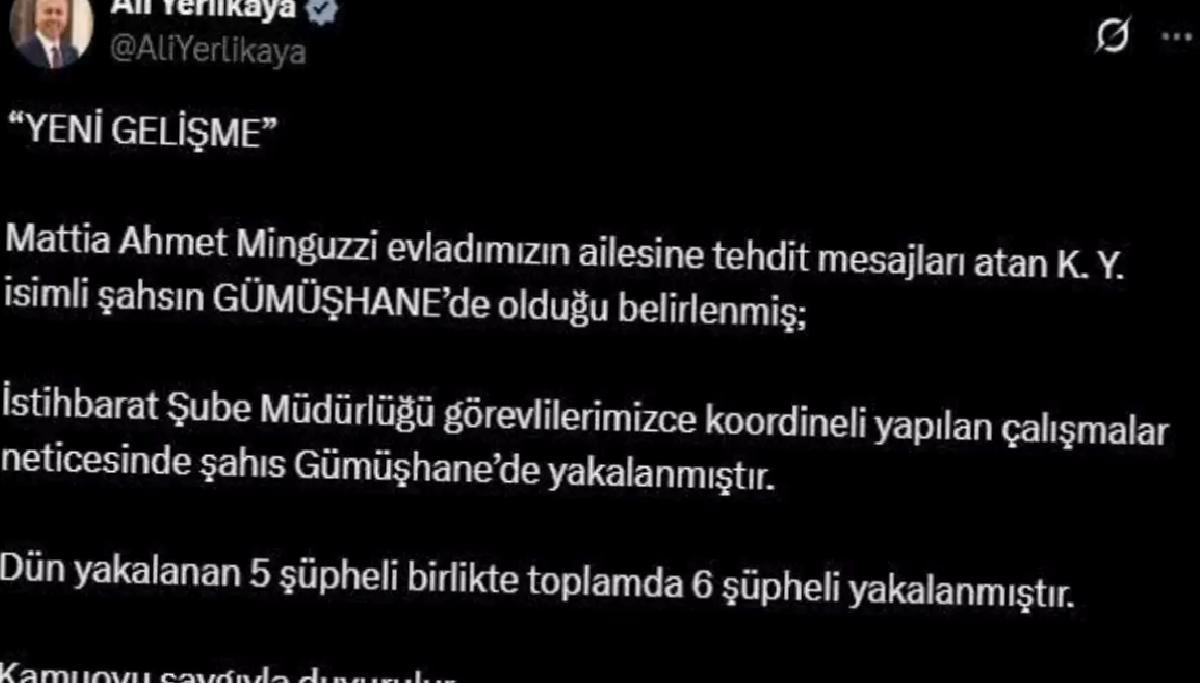 Tehdit Gönderen Şahıs Gümüşhane’de Yakalandı