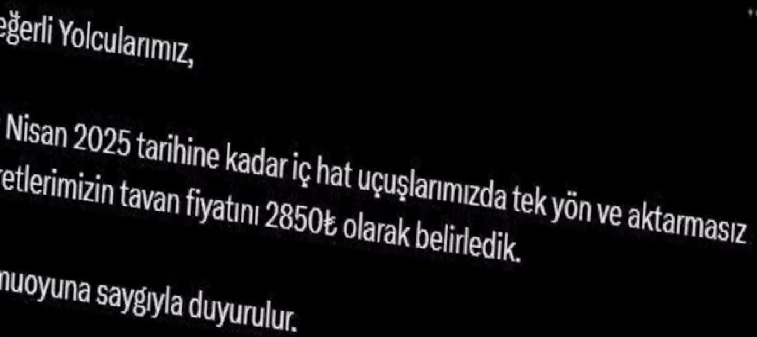 THY’den Tavan Fiyat Açıklaması