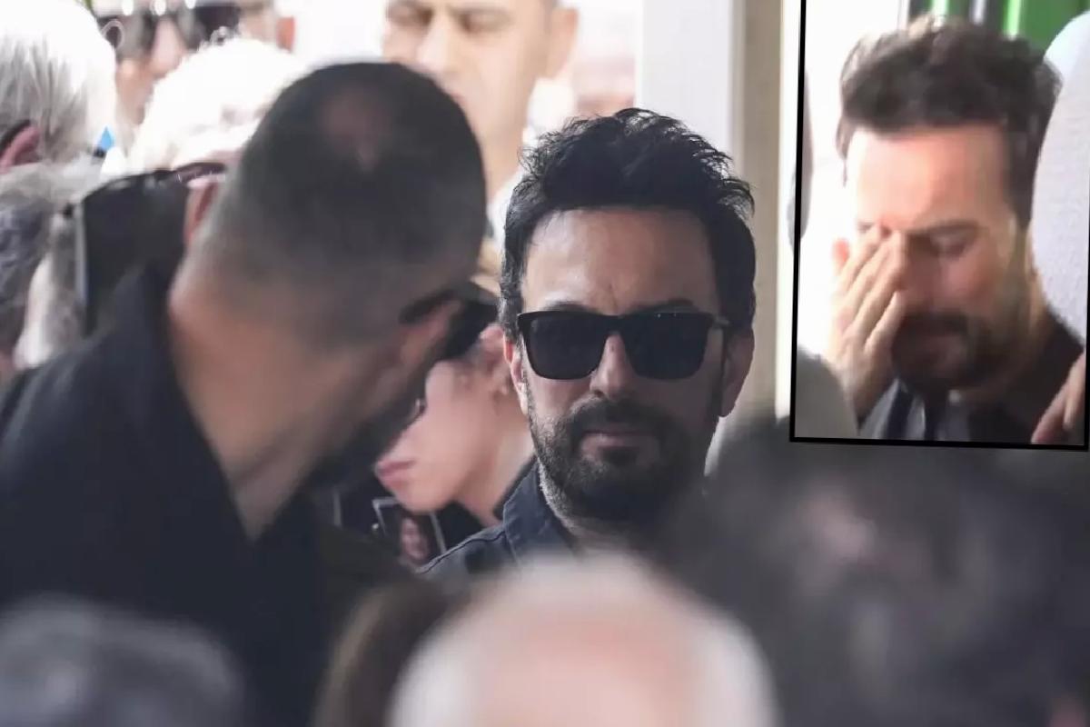 Törende kendini tutan Tarkan, cenaze aracında gözyaşlarına boğuldu