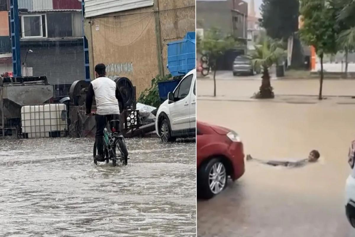Yağmur hayatı felç etti! Kimi yüzdü kimi mahsur kaldı