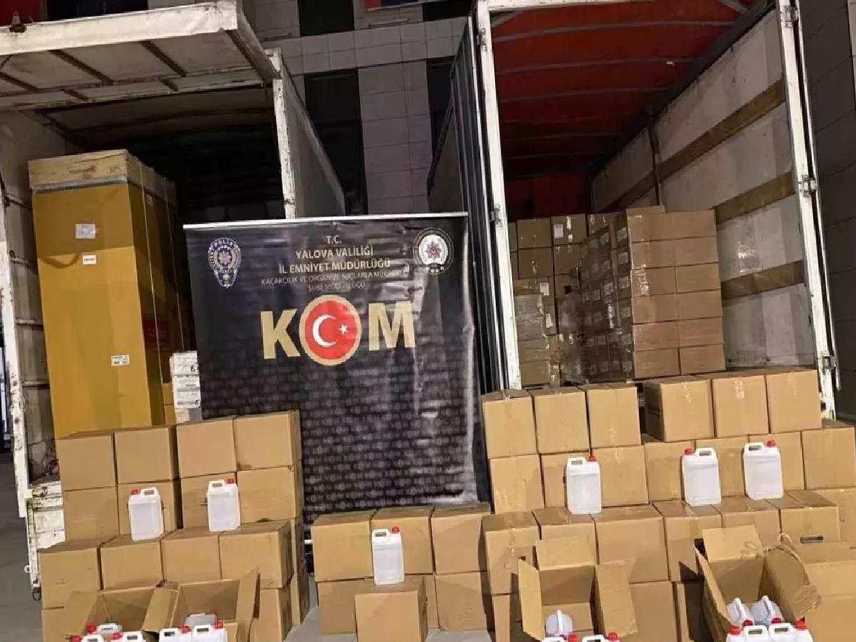 Yalova’da 1500 Litre Etil Alkol Ele Geçirildi