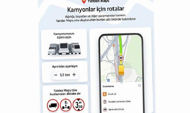 Yandex Maps, Kamyonlara Özel Navigasyon Özelliğini Türkiye’de Kullanıma Sundu