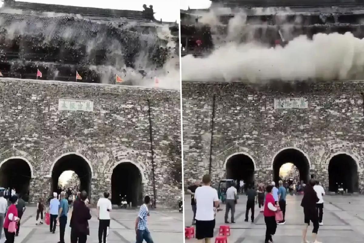 18 milyon liraya restore edilen dev tapınak bir anda çöktü