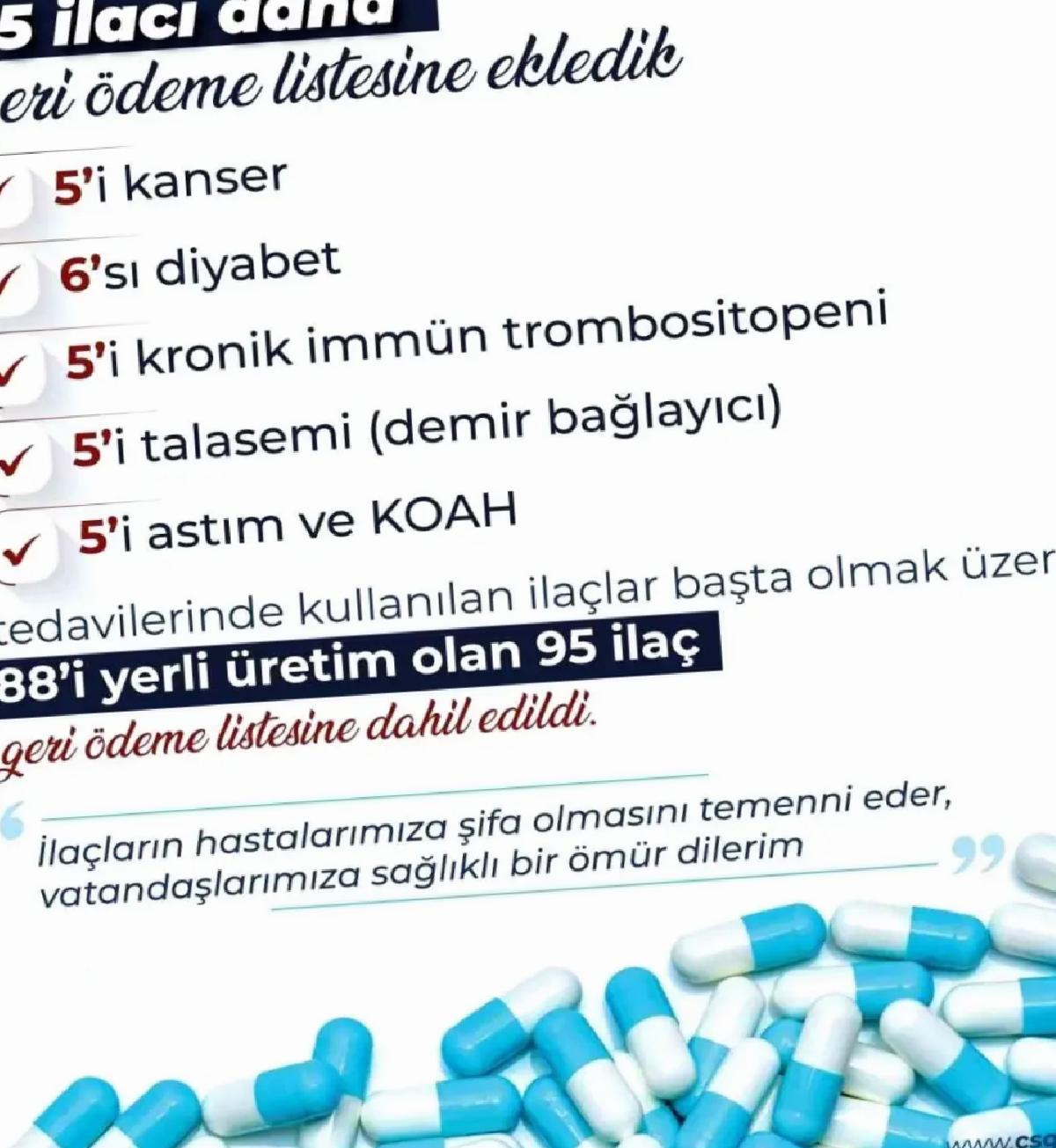 95 Yeni İlaç Geri Ödeme Listesine Eklendi