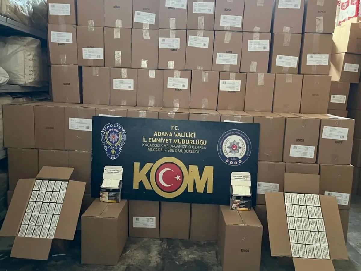 Adana’da 27 Milyon Kaçak Makaron Ele Geçirildi
