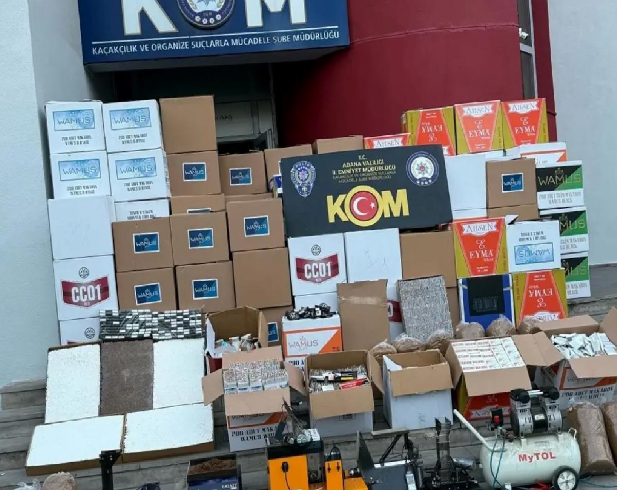 Adana’da Kaçak Makaron Operasyonu