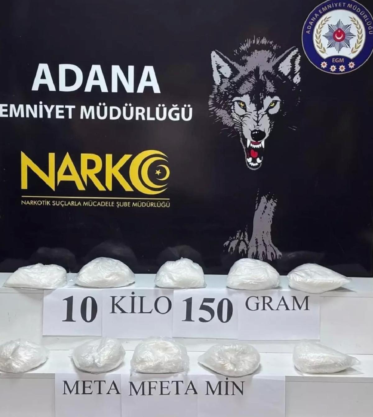 Adana’da Uyuşturucu Operasyonu: 10 Kilo Metamfetamin Ele Geçirildi