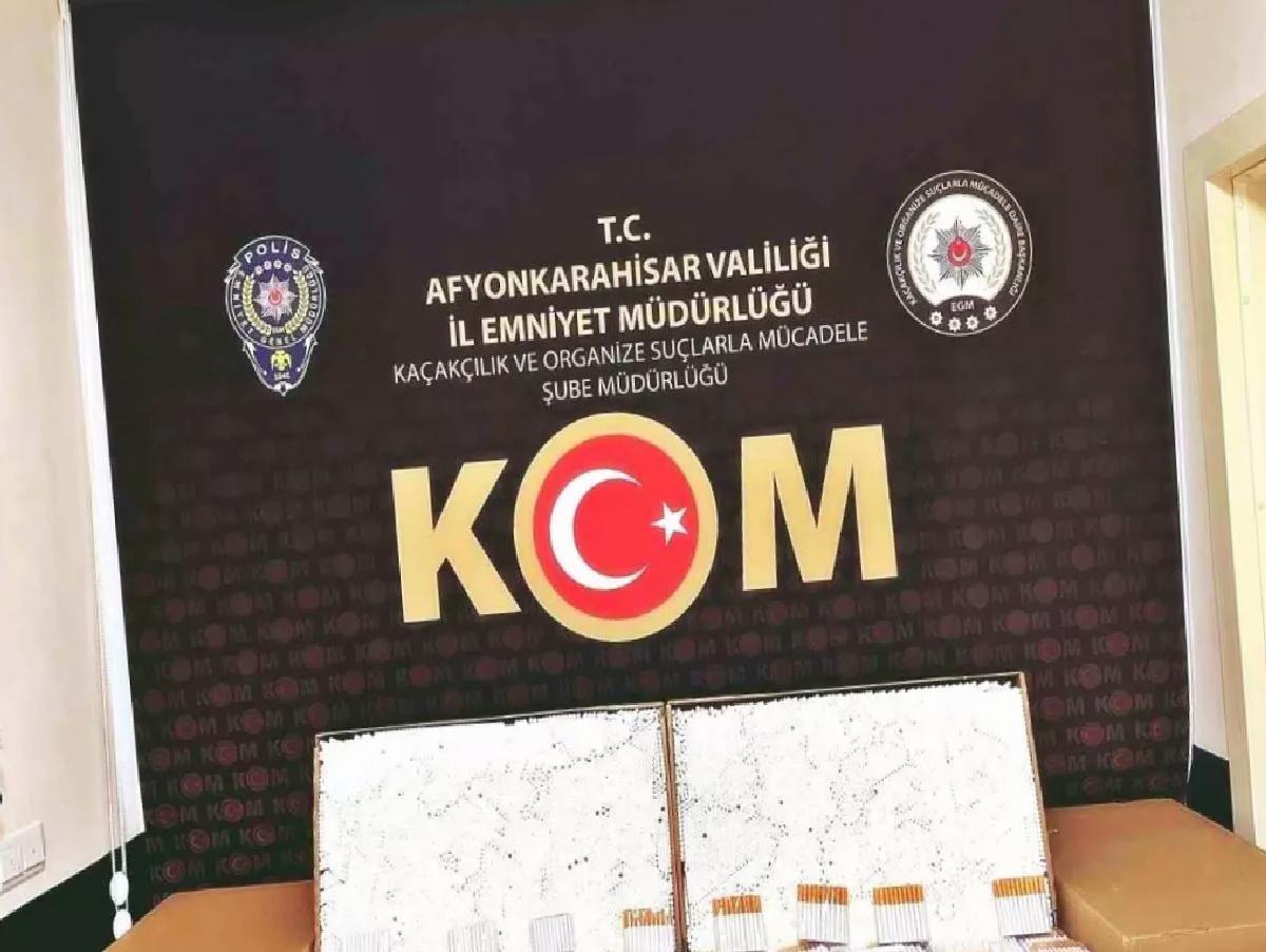 Afyonkarahisar’da 9.500 Kaçak Makaron Ele Geçirildi