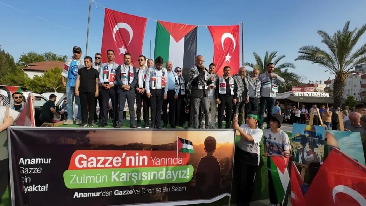 Anamur’da Filistin’e Destek Yürüyüşü