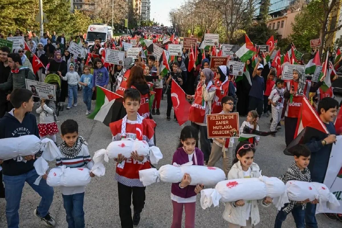 Ankara’da Filistin için Protesto