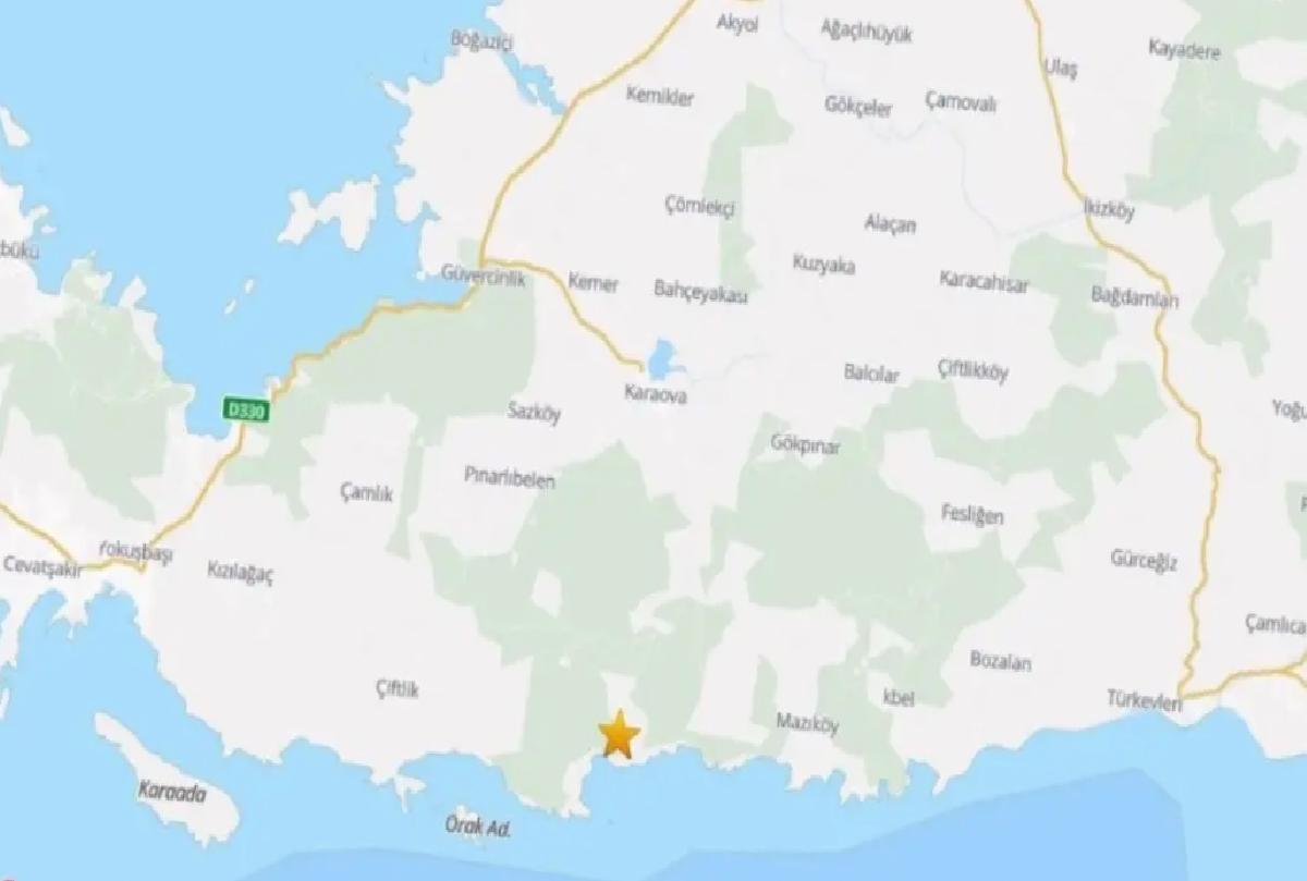 Bodrum’da 4.1 Büyüklüğünde Deprem