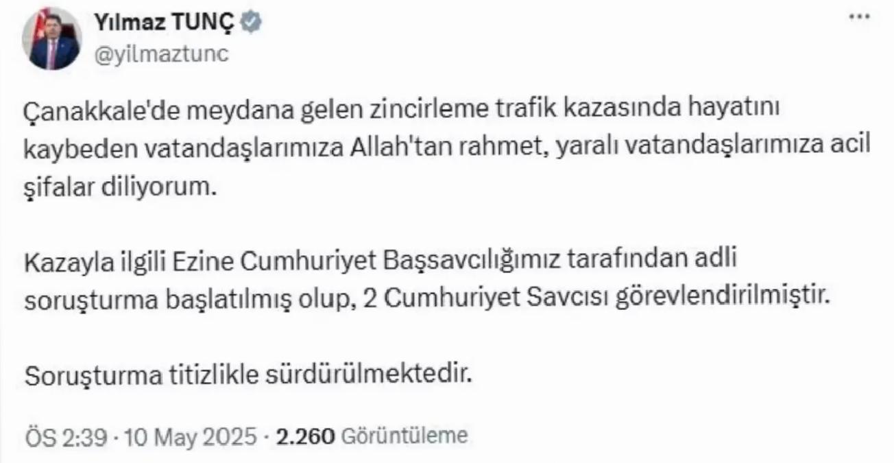 Çanakkale’deki Kazada 2 Savcı Görevlendirildi