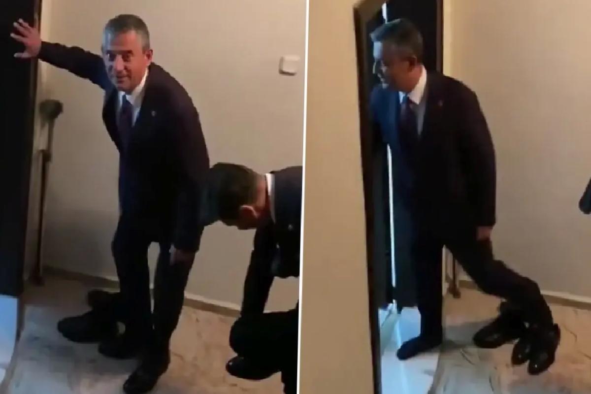 CHP lideri Özel kız isteme merasimi için gittiği evde görüntülendi