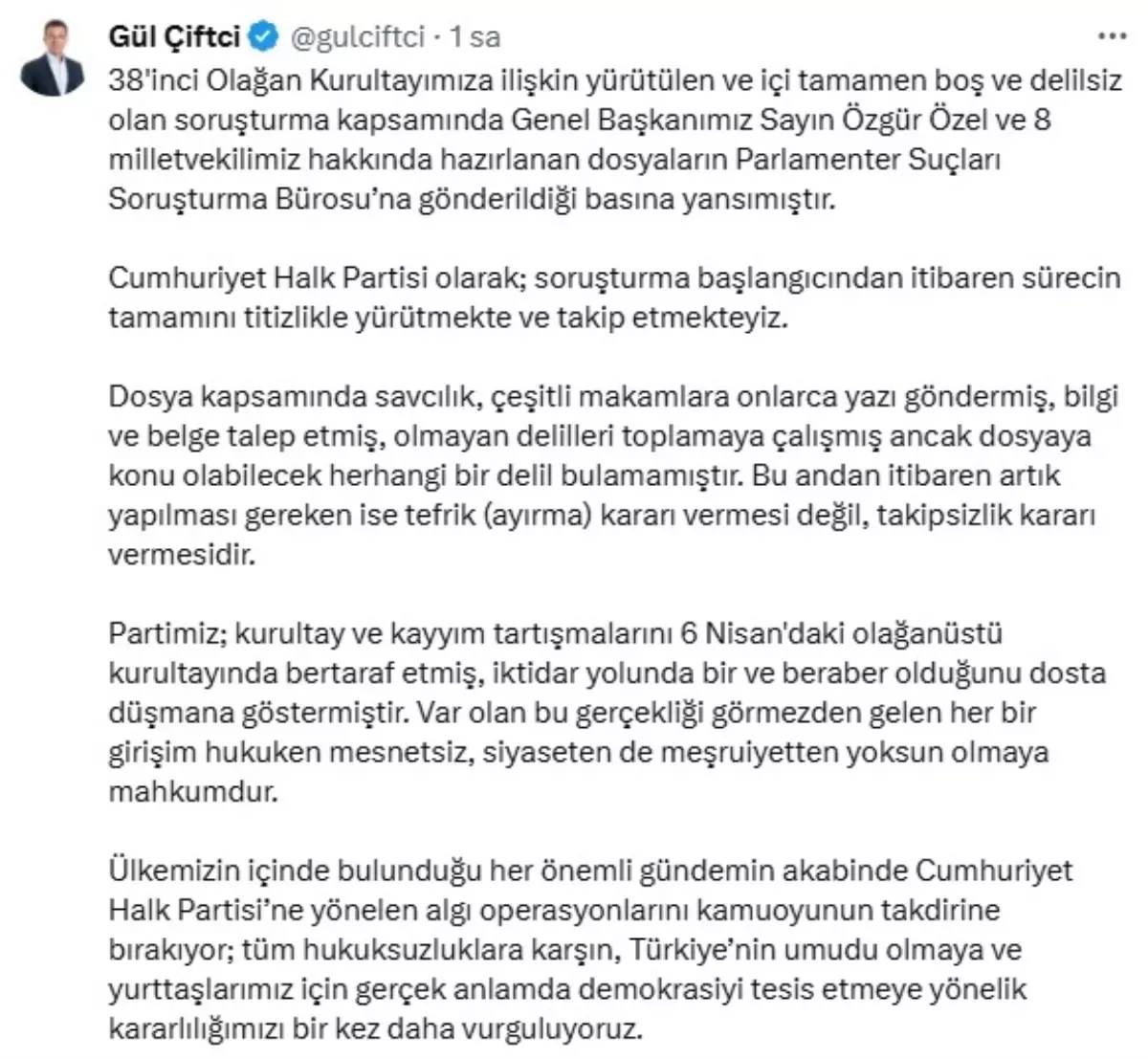CHP’den Kurultay Soruşturmasına Tepki